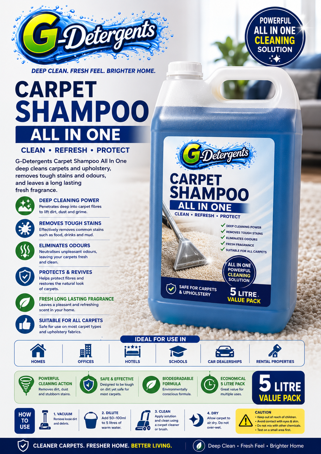 5 litre Carpet shampoo all in one