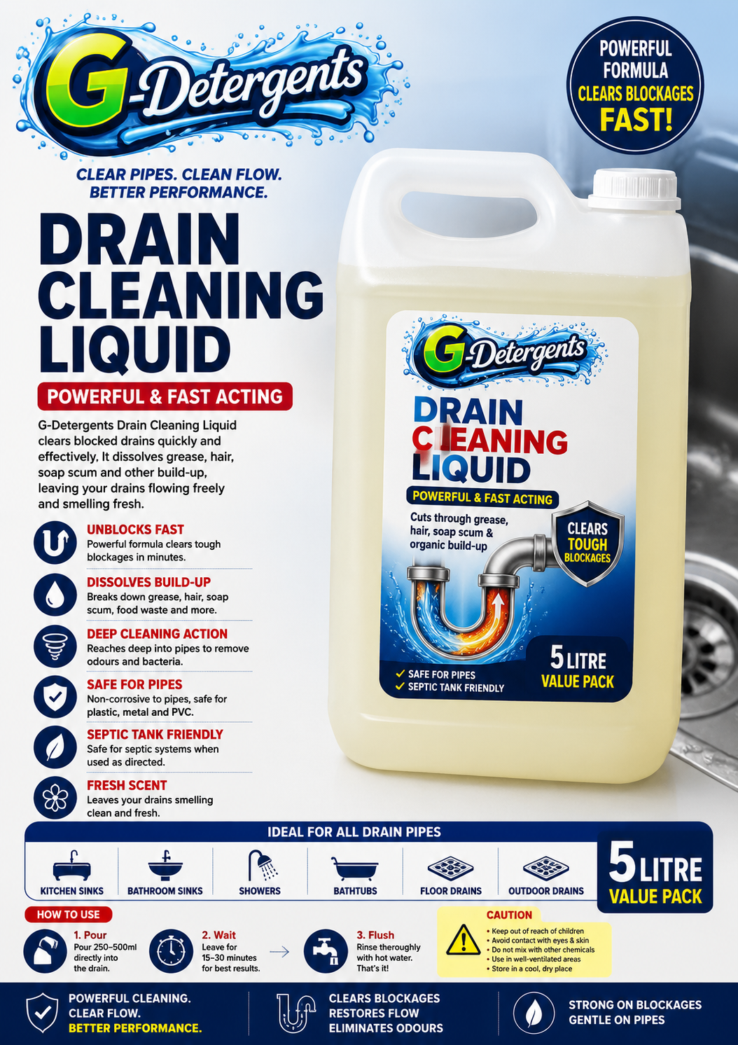 5L Drain cleaning liquid