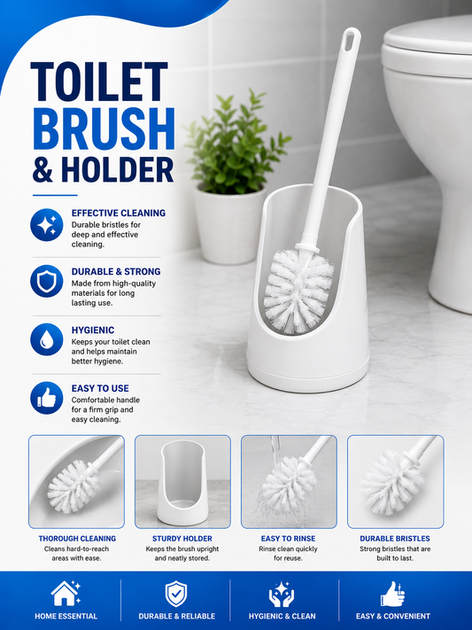 Toilet brush and holder set