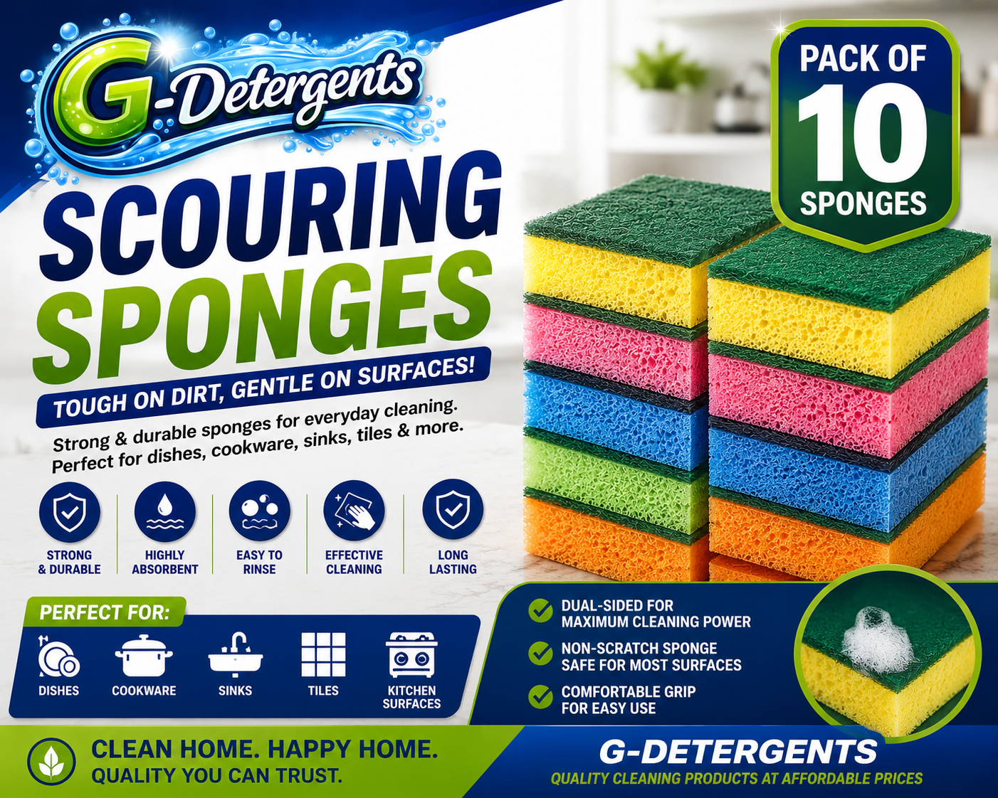 Pack of 10 sponges